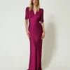 Maxikleid Aus Texturiertem Satin