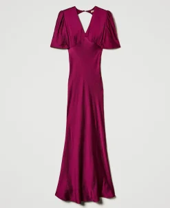 Maxikleid Aus Texturiertem Satin