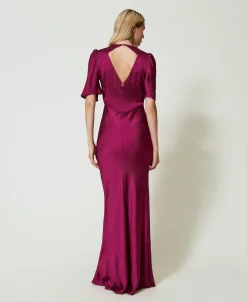 Maxikleid Aus Texturiertem Satin