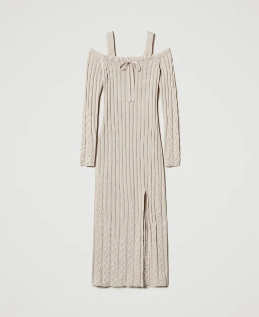Maxikleid Aus Treeblend-Garn Mit Zopfmustern
