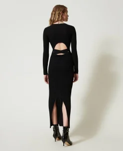 Maxikleid Im Rippenstrick Mit Cut-out
