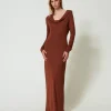 Maxikleid Mit Wasserfallausschnitt