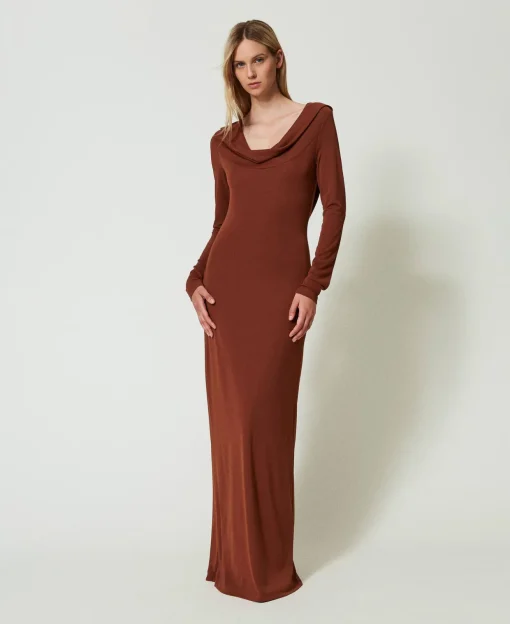 Maxikleid Mit Wasserfallausschnitt