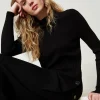 Maxi-Plisseepullover Mit Knöpfen