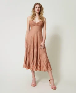 Maxistrickkleid Aus Lurex Mit Plissee