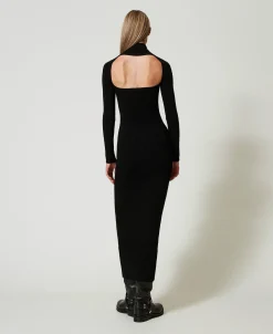 Maxistrickkleid Mit Cut-out