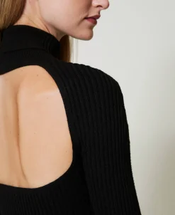 Maxistrickkleid Mit Cut-out