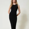 Maxistrickkleid Mit Spitze