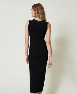 Maxistrickkleid Mit Spitze