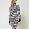 Maxistrickkleid Mit Streifen