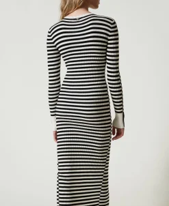 Maxistrickkleid Mit Streifen