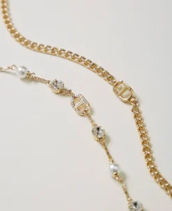 Mehrreihige Kette Mit Strass Und Oval T
