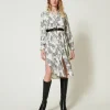 Midikleid Aus Jacquard Mit Jaguarprint