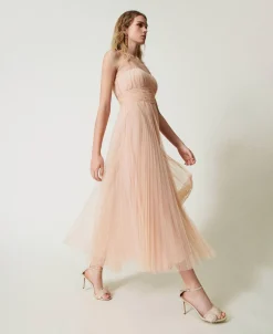 Midikleid Aus Plissiertem Tüll