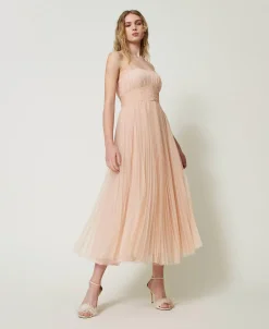 Midikleid Aus Plissiertem Tüll