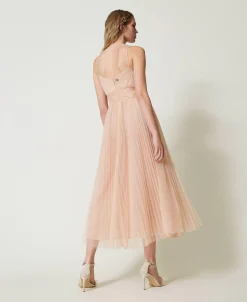 Midikleid Aus Plissiertem Tüll
