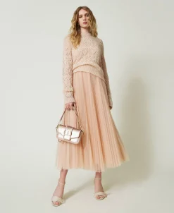 Midikleid Aus Plissiertem Tüll