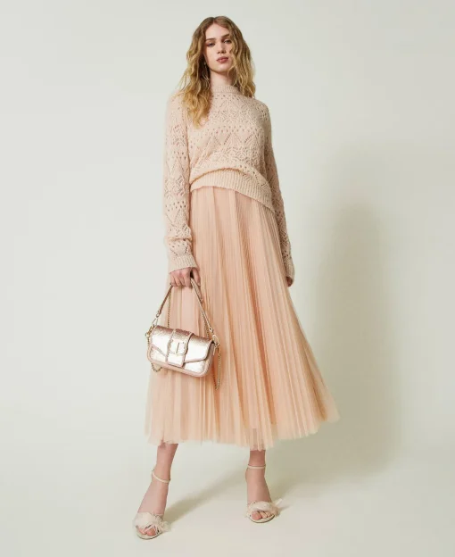Midikleid Aus Plissiertem Tüll