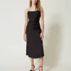 Midikleid Aus Satin Mit Faltenwurf