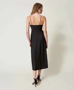 Midikleid Aus Satin Mit Faltenwurf