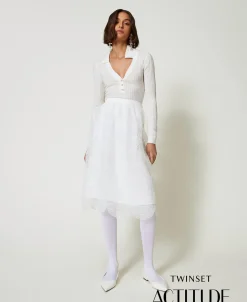 Midirock Aus Organza Mit Stickereien