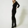 Midi-Strickkleid Mit Cut-outs Und Nieten