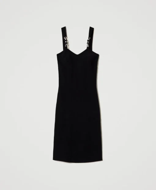 Midi-Strickkleid Mit Schmuckträgern