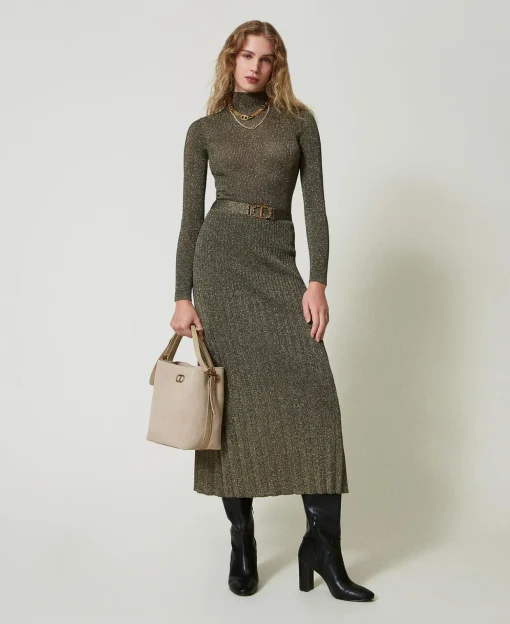 Midi-Strickrock Mit Lurex