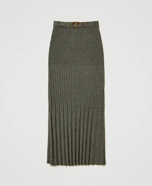 Midi-Strickrock Mit Lurex