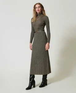 Midi-Strickrock Mit Lurex