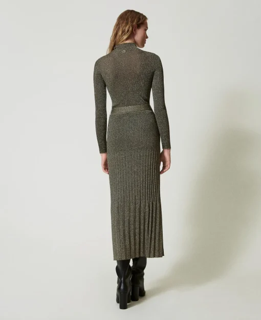 Midi-Strickrock Mit Lurex