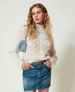 Mini-Jeansrock Mit Gürtel