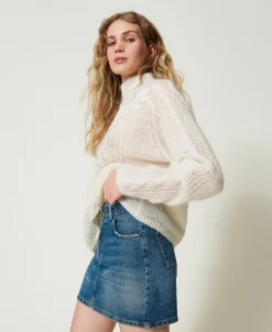 Mini-Jeansrock Mit Gürtel