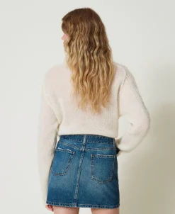 Mini-Jeansrock Mit Gürtel