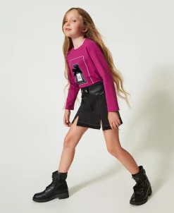 Mini-Jeansrock Mit Schlitzen