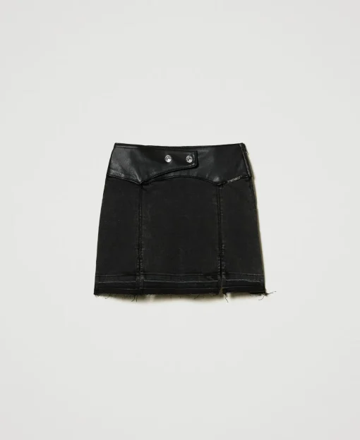 Mini-Jeansrock Mit Schlitzen