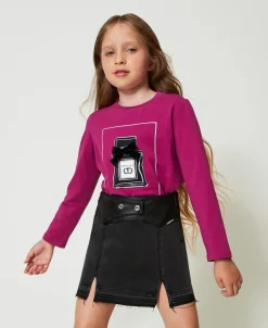 Mini-Jeansrock Mit Schlitzen