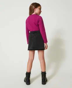 Mini-Jeansrock Mit Schlitzen