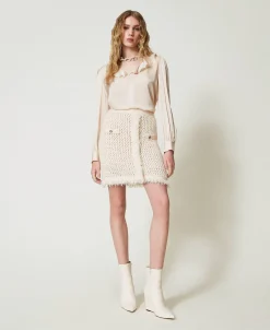 Mini-Netzrock Aus Jacquard-Strick