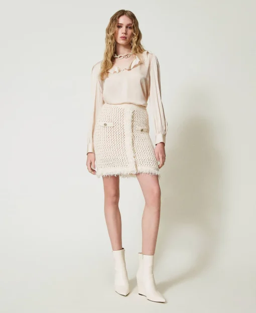 Mini-Netzrock Aus Jacquard-Strick