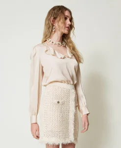 Mini-Netzrock Aus Jacquard-Strick