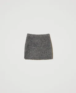 Ministrickrock Aus Recyceltem Bouclégarn