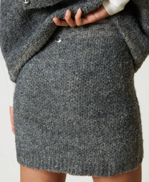 Ministrickrock Aus Recyceltem Bouclégarn
