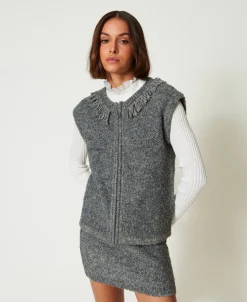 Ministrickrock Aus Recyceltem Bouclégarn