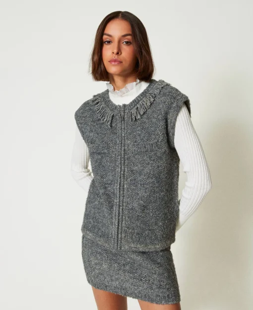 Ministrickrock Aus Recyceltem Bouclégarn