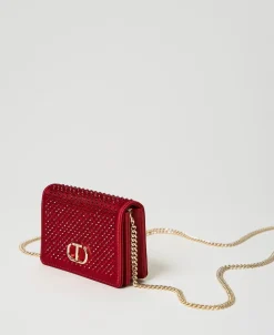 Mini-Umhängetasche Aus Satin Mit Strass