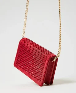 Mini-Umhängetasche Aus Satin Mit Strass