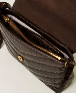 Mittelgroße Umhängetasche „Dreamy“ Aus Leder Mit Krokoprägung