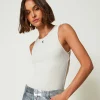 MYFO Body Mit Rippenmuster Und Logo