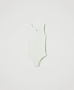MYFO Body Mit Rippenmuster Und Logo